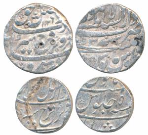 Farrukhsiyar, Silver Rupee (2), Dar us-Sultanate Lahore Mint, AH 1126/3; Murshidabad, RY 5