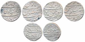 Silver Rupee (3), Shah Alam Bahadur, Surat Mint; Farukhsiyar, Surat Mint, RY5; Muhammad Sh