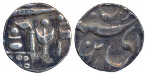 Dungar Singh (AH 1289-1305; 1872-1887 AD), Silver ¼ Rupee, 1.4g, Bikaner Mint, with the na