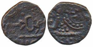 Anonymous Issue, Copper ½ Paisa, 5.86g, Kachcha Paisa, Ratlam, Raij series (KM 79). Very F
