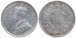 George V, Silver Rupee, 1911, Bombay Mint (Prid 217). About Uncirculated.
