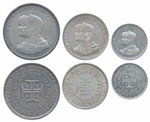 Portugal, Carlos I, Silver 1000, 500 & 200 Reis, 1898, 400th Anniversary of Discovering In