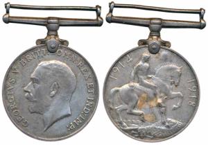 British War Medal 1914-18, George V, Silver, 3558 Lance Daffadar Niranjan Singh, 7 Lancers