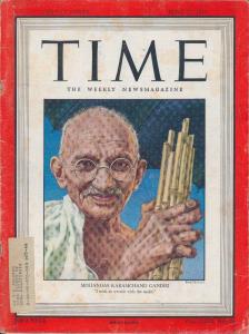Time Magazine, June 30 1947, Mahatma Gandhi featured on the cover page and caption below “