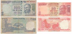 Rupees 100, signed Raghuram Rajan, Error, serial number at bottom left not printed; Rupees