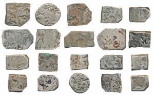 Archaic Punch-marked Coinage, Mauryan Imperial Series, Silver Karshapana (20), obv. variou