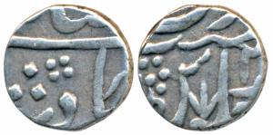 Vaphgaon Mint, Silver ¼ Rupee, 2.73g, in the name of Shah Alam II, RY 2X (KM 113). About E