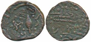 Malhar Rao (AH 1141-1179; 1728-1765 AD), Copper Paisa, 8.44g, probably struck at Kadi, dou