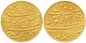 Murshidabad Mint, Gold Mohur, 12.35g, in the name of Shah Alam II, AH 1202/19, crescent ad