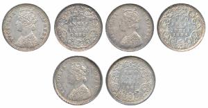 Victoria Queen & Empress, Silver 2 Annas (3), 1862, Bombay Mint, No Mint mark (Prid 486); 
