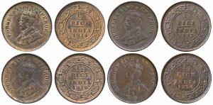 George V, Copper ½ Pice (4), 1914, Calcutta Mint, (Prid 747); 1916, Calcutta Mint (Prid 74