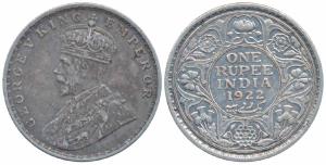 George V, Silver Rupee, 1922, Bombay Mint (Prid 228). Very Fine+.