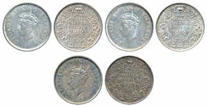George VI, Silver ½ Rupee (3), 1939, Bombay Mint, Head type I (Prid 352). Extremely Fine t