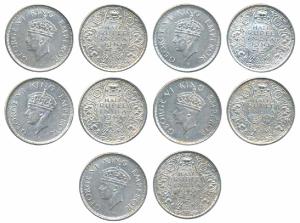 George VI, Half Silver ½ Rupee (5), 1940, Bombay Mint, (Prid 354). Extremely Fine.