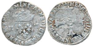France, Royaume, Louis XIV (1643-1715), Silver quart d'écu, 9.02g, rev. coat of arms. Fine
