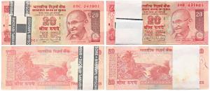 Rupees 20 Bundle (2), 2010, signed D. Subbarao & Raghuram Rajan. Uncirculated. (200)