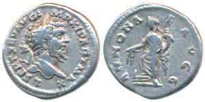 Roman, Septimius Severus (193-211 AD), Silver Denarius, 3.48g, obv. laureate head to right