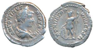 Roman, Caracalla (198-217 AD), Silver Denarius, 3.07g, obv. laureate head to right with le