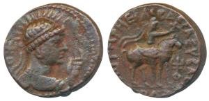 Kushanas, Soter Megas alias Wima Takto, Copper Drachm, 8.31g, obv. bust of the Kushan rule