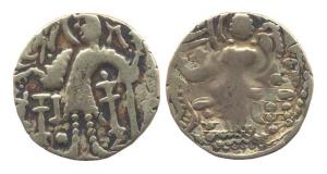 Kidara Kushanas (c. 4th century AD), Base Gold Dinar, 8g, obv. king standing right with tr