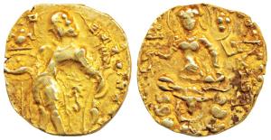 Guptas, Chandragupta II (c. 380-413 AD), Gold Dinar, 8.18g, ‘Archer’ type, obv. king nimba