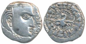 Guptas, Skandagupta, Silver Drachma, 2.37g, Madhyadesha type, obv. bust of the ruler facin