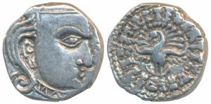 Guptas, Skandagupta, Silver Drachma, 2.39g, Madhyadesha type, obv. bust of the ruler facin