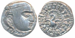 Guptas, Skandagupta, Silver Drachma, 2.38g, Madhyadesha type, obv. bust of the ruler facin