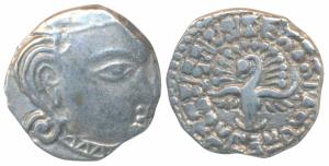 Guptas, Skandagupta, Silver Drachma, 2.4g, Madhyadesha type, obv. bust of the ruler facing