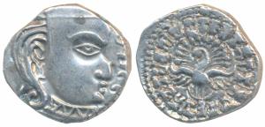 Guptas, Skandagupta, Silver Drachma, 2.39g, Madhyadesha type, obv. bust of the ruler facin