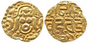 Gahadavalas of Kanauj, Govinda Chandradeva (1114-1154 AD), Gold 4 ½ Masha, 4g, obv. Goddes
