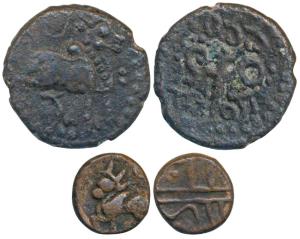 Vijayanagar, Sri Devaraya I (c. 1406-1422 AD), Copper Jital, 3.4g, obv. bull to right, rev