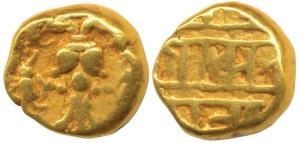 Vijayanagar Empire, Achyuta Deva Raya (1529-1542 AD), Gold Pagoda, 3.34g, obv. Gandabherun