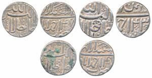 Akbar (AH 963-1014; 1556-1605 AD), Silver Rupee (3), Ahmedabad Mint, Ilahi type, Month Bah
