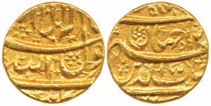 Shah Jahan, Gold Mohur, 10.88g, Kabul Mint, mint name below Kalima on obv., legend in four