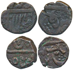 Akbarabad (Agra) Mint, Copper Paisa (2), 8.75g & 6.99g, in the name of Shah Alam II, AH 12