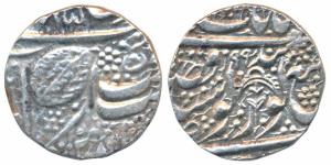 Amritsar Mint, Silver Rupee, 11.17g, Nanakshahi couplet, VS 1885 / 94, Pataka / flag under