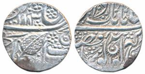 Amritsar Mint, Silver Rupee, 11.13g, Gobindshahi couplet, VS 1883, crescent like symbol (K
