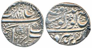Ranjit Singh, Amritsar Mint, Silver Rupee, 11.08g, Gobindshahi couplet, VS 1878, a flower 