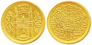 Mir Mahbub Ali Khan II, Gold Asharfi, 11.24g, type II, Mim in doorway of Charminar on obv.