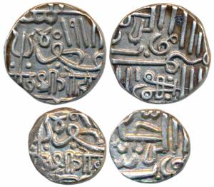 Gohodaji II (AH 1175-1192; 1761-1778 AD), Silver Kori & ½, 4.64g & 2.05g, Muzaffar Shah, f