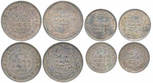 Khengarji III, Silver 5 Kori (2), with the name of George V, VS 1988/ 1932 AD, VS 1990/193