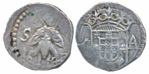 Goa, Silver 2 Tangas, 4.27g, obv. standing figure of St. John divides SI and date 1643, re