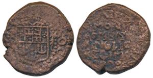 Bombay Copper Pice or Copperoon, 13.85g, obv. shield of arms of the East India Company wit