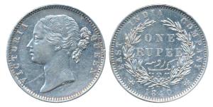 Victoria Queen, Silver Rupee, 1840, divided legend, Madras Mint, WWB raised, Dot after B, 