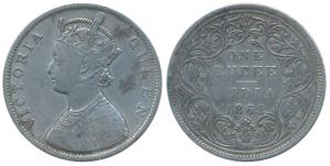 Victoria Queen, Silver Rupee, 1862, Bombay Mint, B / II / 0 / 6, Unlisted in Pridmore. Fin