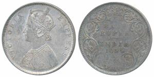 Victoria Empress, Silver ½ Rupee, 1899, Bombay Mint, A / I / B incuse, Inverted ‘B’, (Prid