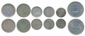 Assorted lot (6), George VI, Half Silver ½ Rupee, 1942 & 1944; Half Silver ¼ Rupee 1944; G
