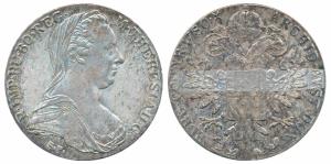 Austria, Maria Theresa, Silver Thaler, 28g, 1780 (KM 1866). Restrike, Uncirculated.