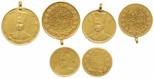 Iran, Nasir al-Din Shah, Gold 1 & 2 Toman, 2.9g & 5.79g, AH 1297, (1880 AD); Ahmed Khan Go
